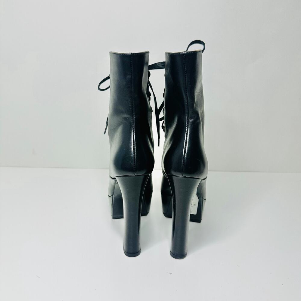NWOB Alaia Trekk Booties 37.5 US 7.5 Black Leather Lace Up Platform Ankle Boots - Picture 12 of 14